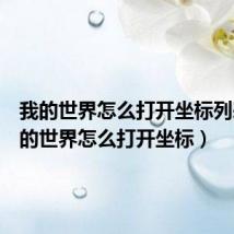 我的世界怎么打开坐标列表(我的世界怎么打开坐标)