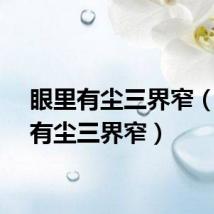 眼里有尘三界窄（眼内有尘三界窄）