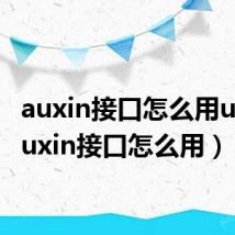 auxin接口怎么用u盘(auxin接口怎么用)