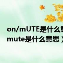 on/mUTE是什么意思(mute是什么意思)