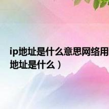 ip地址是什么意思网络用语(ip地址是什么)