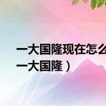 一大国隆现在怎么样（一大国隆）