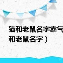 猫和老鼠名字霸气（猫和老鼠名字）