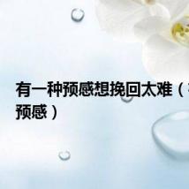 有一种预感想挽回太难（有一种预感）