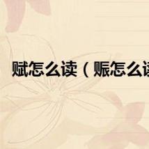 赋怎么读（赈怎么读）