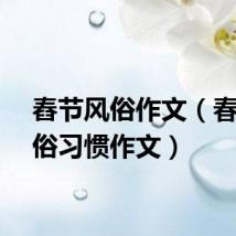 舂节风俗作文（春节风俗习惯作文）