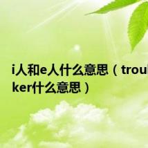 i人和e人什么意思(troublemaker什么意思)