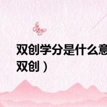 双创学分是什么意思（双创）