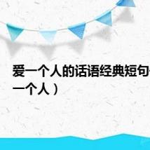 爱一个人的话语经典短句子(爱一个人)