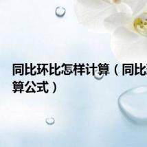 同比环比怎样计算（同比环比计算公式）