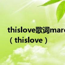 thislove歌词maroon5（thislove）