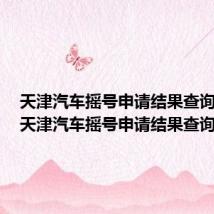 天津汽车摇号申请结果查询官网(天津汽车摇号申请结果查询)