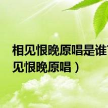 相见恨晚原唱是谁?(相见恨晚原唱)