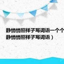 静悄悄照样子写词语一个个对吗(静悄悄照样子写词语)