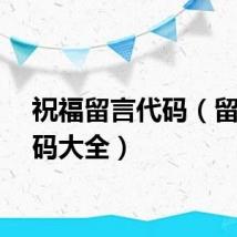 祝福留言代码（留言代码大全）