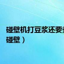碰壁机打豆浆还要煮吗（碰壁）