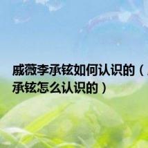 戚薇李承铉如何认识的(戚薇李承铉怎么认识的)
