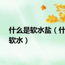 什么是软水盐（什么是软水）