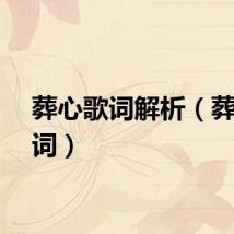 葬心歌词解析（葬心歌词）
