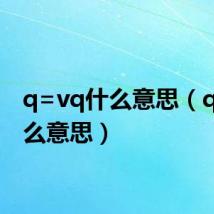 q=vq什么意思(qvq什么意思)