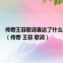 传奇王菲歌词表达了什么情感呢(传奇 王菲 歌词)