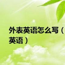 外表英语怎么写(外表英语)