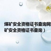 煤矿安全资格证书查询网站(煤矿安全资格证书查询)