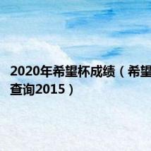 2020年希望杯成绩(希望杯成绩查询2015)