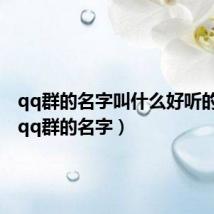 qq群的名字叫什么好听的名字(qq群的名字)
