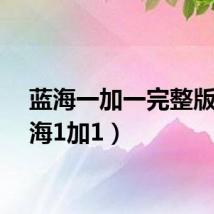 蓝海一加一完整版（蓝海1加1）