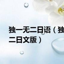 独一无二日语(独一无二日文版)