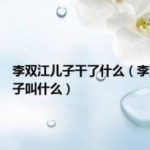 李双江儿子干了什么(李双江儿子叫什么)