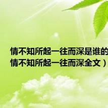 情不知所起一往而深是谁的台词(情不知所起一往而深全文)