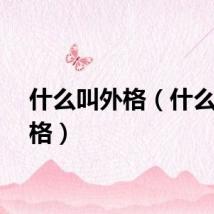 什么叫外格（什么是外格）