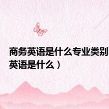 商务英语是什么专业类别（商务英语是什么）