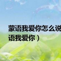 蒙语我爱你怎么说（蒙语我爱你）