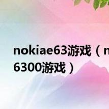 nokiae63游戏(nokia6300游戏)