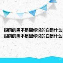 眼前的黑不是黑你说的白是什么白图片(眼前的黑不是黑你说的白是什么白)