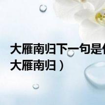 大雁南归下一句是什么（大雁南归）