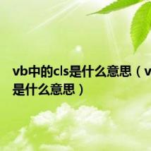 vb中的cls是什么意思(vb中cls是什么意思)