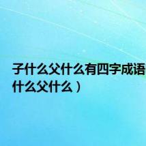 子什么父什么有四字成语吗（子什么父什么）