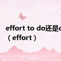 effort to do还是doing(effort)