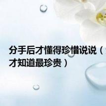分手后才懂得珍惜说说(分手后才知道最珍贵)