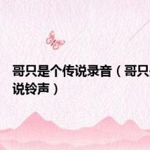 哥只是个传说录音(哥只是个传说铃声)