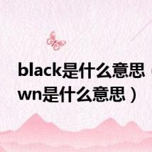 black是什么意思(brown是什么意思)