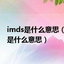 imds是什么意思（mds是什么意思）