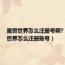 魔兽世界怎么注册号啊?（魔兽世界怎么注册账号）