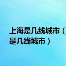 上海是几线城市（苏州是几线城市）