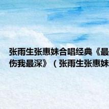 张雨生张惠妹合唱经典《最爱的人伤我最深》(张雨生张惠妹)