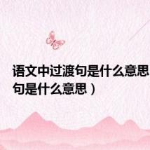 语文中过渡句是什么意思(过渡句是什么意思)